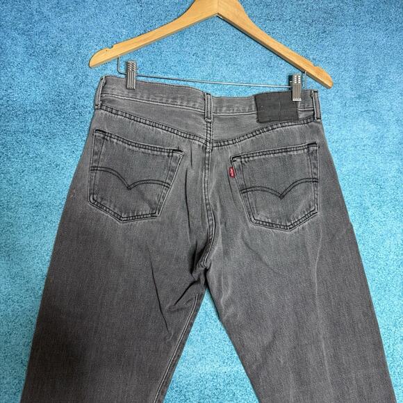 Levi’s 501 Men’s Jeans 34x30 Gray Straight Leg Button Fly Denim Fits 32x25.5 - Picture 13 of 16